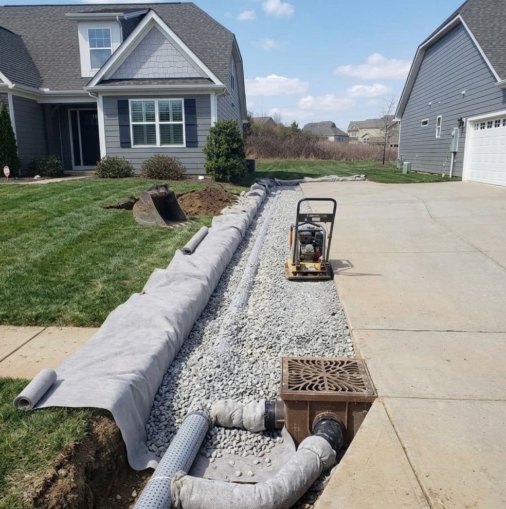 French Drain Installation — Mount Holly, NC
