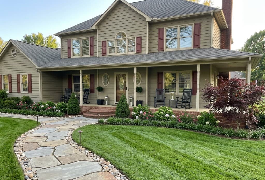 Flower Beds & Flagstone Walkway — Belmont, NC